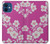 S3924 桜のピンクの背景 Cherry Blossom Pink Background iPhone 12 mini バックケース、フリップケース・カバー