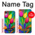 S3926 カラフルなチューリップの油絵 Colorful Tulip Oil Painting iPhone XR バックケース、フリップケース・カバー