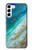 S3920 抽象的なオーシャンブルー色混合エメラルド Abstract Ocean Blue Color Mixed Emerald Samsung Galaxy S23 Plus バックケース、フリップケース・カバー