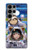 S3915 アライグマの女子 赤ちゃんナマケモノ宇宙飛行士スーツ Raccoon Girl Baby Sloth Astronaut Suit Samsung Galaxy S23 Ultra バックケース、フリップケース・カバー