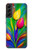 S3926 カラフルなチューリップの油絵 Colorful Tulip Oil Painting Samsung Galaxy S22 Plus バックケース、フリップケース・カバー