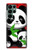 S3929 竹を食べるかわいいパンダ Cute Panda Eating Bamboo Samsung Galaxy S22 Ultra バックケース、フリップケース・カバー