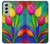 S3926 カラフルなチューリップの油絵 Colorful Tulip Oil Painting Samsung Galaxy S21 FE 5G バックケース、フリップケース・カバー