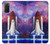 S3913 カラフルな星雲スペースシャトル Colorful Nebula Space Shuttle Samsung Galaxy S20 バックケース、フリップケース・カバー