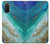 S3920 抽象的なオーシャンブルー色混合エメラルド Abstract Ocean Blue Color Mixed Emerald Samsung Galaxy S20 バックケース、フリップケース・カバー