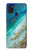 S3920 抽象的なオーシャンブルー色混合エメラルド Abstract Ocean Blue Color Mixed Emerald Samsung Galaxy A21s バックケース、フリップケース・カバー