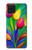 S3926 カラフルなチューリップの油絵 Colorful Tulip Oil Painting Samsung Galaxy A22 4G バックケース、フリップケース・カバー