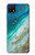 S3920 抽象的なオーシャンブルー色混合エメラルド Abstract Ocean Blue Color Mixed Emerald Samsung Galaxy A22 5G バックケース、フリップケース・カバー