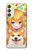 S3918 赤ちゃんコーギー犬コーギー女の子キャンディー Baby Corgi Dog Corgi Girl Candy Samsung Galaxy A24 4G バックケース、フリップケース・カバー