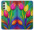 S3926 カラフルなチューリップの油絵 Colorful Tulip Oil Painting Samsung Galaxy A24 4G バックケース、フリップケース・カバー