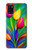 S3926 カラフルなチューリップの油絵 Colorful Tulip Oil Painting Samsung Galaxy A31 バックケース、フリップケース・カバー