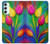 S3926 カラフルなチューリップの油絵 Colorful Tulip Oil Painting Samsung Galaxy A34 5G バックケース、フリップケース・カバー