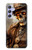 S3949 スチームパンクなスカルの喫煙 Steampunk Skull Smoking Samsung Galaxy A54 5G バックケース、フリップケース・カバー