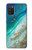 S3920 抽象的なオーシャンブルー色混合エメラルド Abstract Ocean Blue Color Mixed Emerald Samsung Galaxy A03S バックケース、フリップケース・カバー