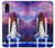 S3913 カラフルな星雲スペースシャトル Colorful Nebula Space Shuttle Samsung Galaxy A01 バックケース、フリップケース・カバー