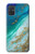 S3920 抽象的なオーシャンブルー色混合エメラルド Abstract Ocean Blue Color Mixed Emerald Samsung Galaxy A71 バックケース、フリップケース・カバー