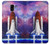 S3913 カラフルな星雲スペースシャトル Colorful Nebula Space Shuttle Samsung Galaxy J6 (2018) バックケース、フリップケース・カバー