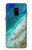 S3920 抽象的なオーシャンブルー色混合エメラルド Abstract Ocean Blue Color Mixed Emerald Samsung Galaxy A8 (2018) バックケース、フリップケース・カバー