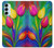 S3926 カラフルなチューリップの油絵 Colorful Tulip Oil Painting Samsung Galaxy M14 バックケース、フリップケース・カバー