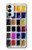 S3956 水彩パレットボックスグラフィック Watercolor Palette Box Graphic Samsung Galaxy M14 バックケース、フリップケース・カバー