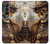 S3949 スチームパンクなスカルの喫煙 Steampunk Skull Smoking Samsung Galaxy Z Fold 4 バックケース、フリップケース・カバー