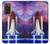 S3913 カラフルな星雲スペースシャトル Colorful Nebula Space Shuttle Samsung Galaxy Z Fold2 5G バックケース、フリップケース・カバー