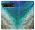 S3920 抽象的なオーシャンブルー色混合エメラルド Abstract Ocean Blue Color Mixed Emerald Google Pixel 7 Pro バックケース、フリップケース・カバー