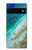 S3920 抽象的なオーシャンブルー色混合エメラルド Abstract Ocean Blue Color Mixed Emerald Google Pixel 6 バックケース、フリップケース・カバー