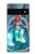 S3911 可愛いリトルマーメイド アクアスパ Cute Little Mermaid Aqua Spa Google Pixel 6 Pro バックケース、フリップケース・カバー