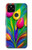 S3926 カラフルなチューリップの油絵 Colorful Tulip Oil Painting Google Pixel 4a 5G バックケース、フリップケース・カバー