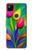 S3926 カラフルなチューリップの油絵 Colorful Tulip Oil Painting Google Pixel 4a バックケース、フリップケース・カバー