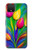 S3926 カラフルなチューリップの油絵 Colorful Tulip Oil Painting Google Pixel 4 バックケース、フリップケース・カバー