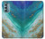 S3920 抽象的なオーシャンブルー色混合エメラルド Abstract Ocean Blue Color Mixed Emerald Motorola Moto G Stylus 5G (2022) バックケース、フリップケース・カバー