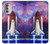 S3913 カラフルな星雲スペースシャトル Colorful Nebula Space Shuttle Motorola Moto G51 5G バックケース、フリップケース・カバー