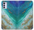 S3920 抽象的なオーシャンブルー色混合エメラルド Abstract Ocean Blue Color Mixed Emerald Motorola Moto G42 バックケース、フリップケース・カバー