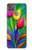 S3926 カラフルなチューリップの油絵 Colorful Tulip Oil Painting Motorola Moto G9 Power バックケース、フリップケース・カバー