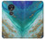 S3920 抽象的なオーシャンブルー色混合エメラルド Abstract Ocean Blue Color Mixed Emerald Motorola Moto G7 Play バックケース、フリップケース・カバー