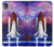 S3913 カラフルな星雲スペースシャトル Colorful Nebula Space Shuttle Motorola Moto E6, Moto E (6th Gen) バックケース、フリップケース・カバー