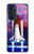 S3913 カラフルな星雲スペースシャトル Colorful Nebula Space Shuttle Motorola Edge 30 Pro バックケース、フリップケース・カバー