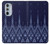 S3950 テキスタイル タイ ブルー パターン Textile Thai Blue Pattern Motorola Edge 30 Pro バックケース、フリップケース・カバー