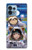 S3915 アライグマの女子 赤ちゃんナマケモノ宇宙飛行士スーツ Raccoon Girl Baby Sloth Astronaut Suit Motorola Edge+ (2023), X40, X40 Pro, Edge 40 Pro バックケース、フリップケース・カバー