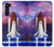 S3913 カラフルな星雲スペースシャトル Colorful Nebula Space Shuttle Motorola Edge バックケース、フリップケース・カバー