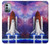 S3913 カラフルな星雲スペースシャトル Colorful Nebula Space Shuttle Nokia G11, G21 バックケース、フリップケース・カバー