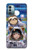S3915 アライグマの女子 赤ちゃんナマケモノ宇宙飛行士スーツ Raccoon Girl Baby Sloth Astronaut Suit Nokia G11, G21 バックケース、フリップケース・カバー