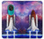S3913 カラフルな星雲スペースシャトル Colorful Nebula Space Shuttle Nokia 7.2 バックケース、フリップケース・カバー