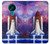 S3913 カラフルな星雲スペースシャトル Colorful Nebula Space Shuttle Nokia 3.4 バックケース、フリップケース・カバー