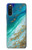 S3920 抽象的なオーシャンブルー色混合エメラルド Abstract Ocean Blue Color Mixed Emerald Sony Xperia 10 III バックケース、フリップケース・カバー