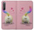 S3923 猫のお尻の虹のしっぽ Cat Bottom Rainbow Tail Sony Xperia 1 II バックケース、フリップケース・カバー