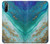 S3920 抽象的なオーシャンブルー色混合エメラルド Abstract Ocean Blue Color Mixed Emerald Sony Xperia L4 バックケース、フリップケース・カバー