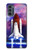 S3913 カラフルな星雲スペースシャトル Colorful Nebula Space Shuttle Motorola Moto G62 5G バックケース、フリップケース・カバー